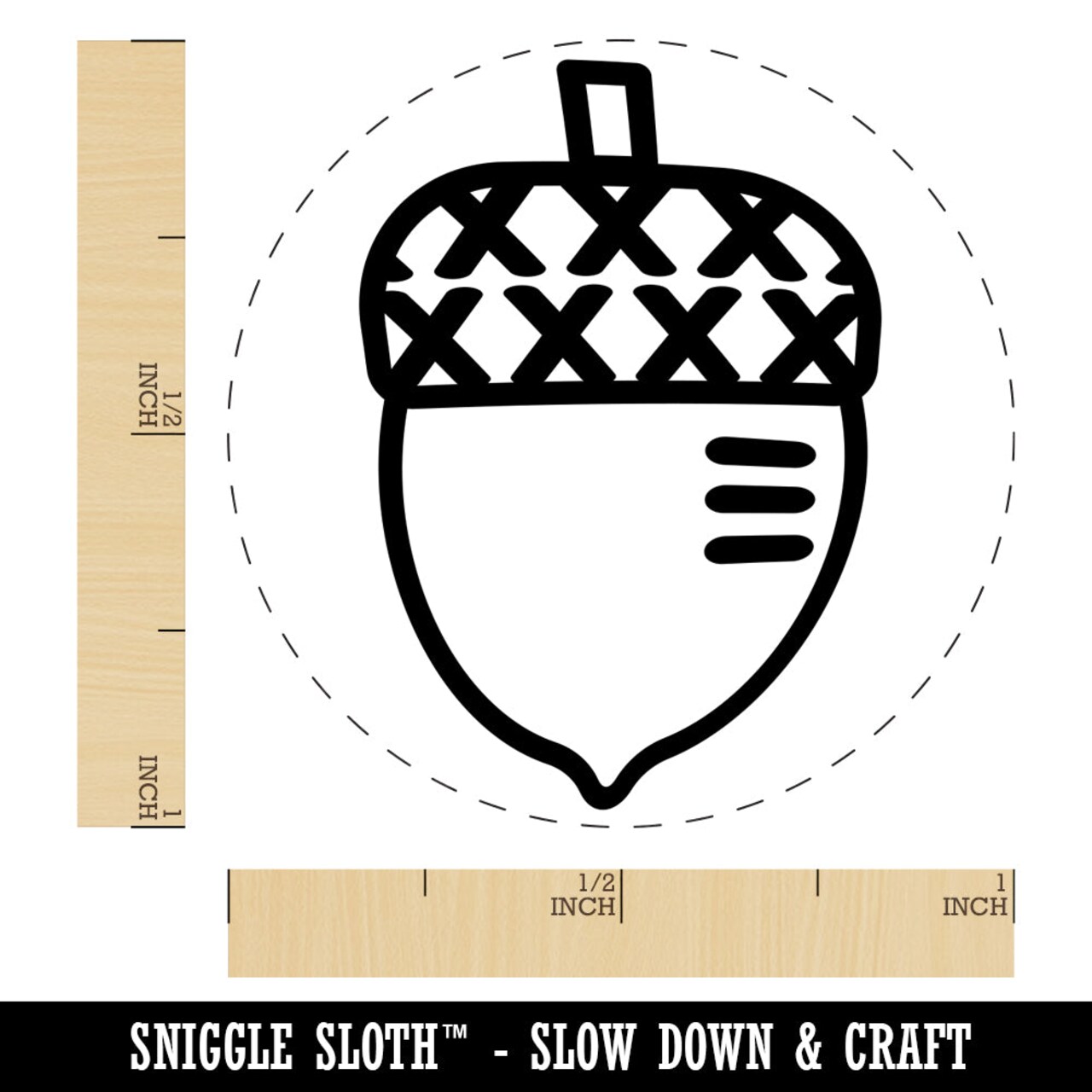 Acorn Doodle Self-Inking Rubber Stamp for Stamping Crafting Planners